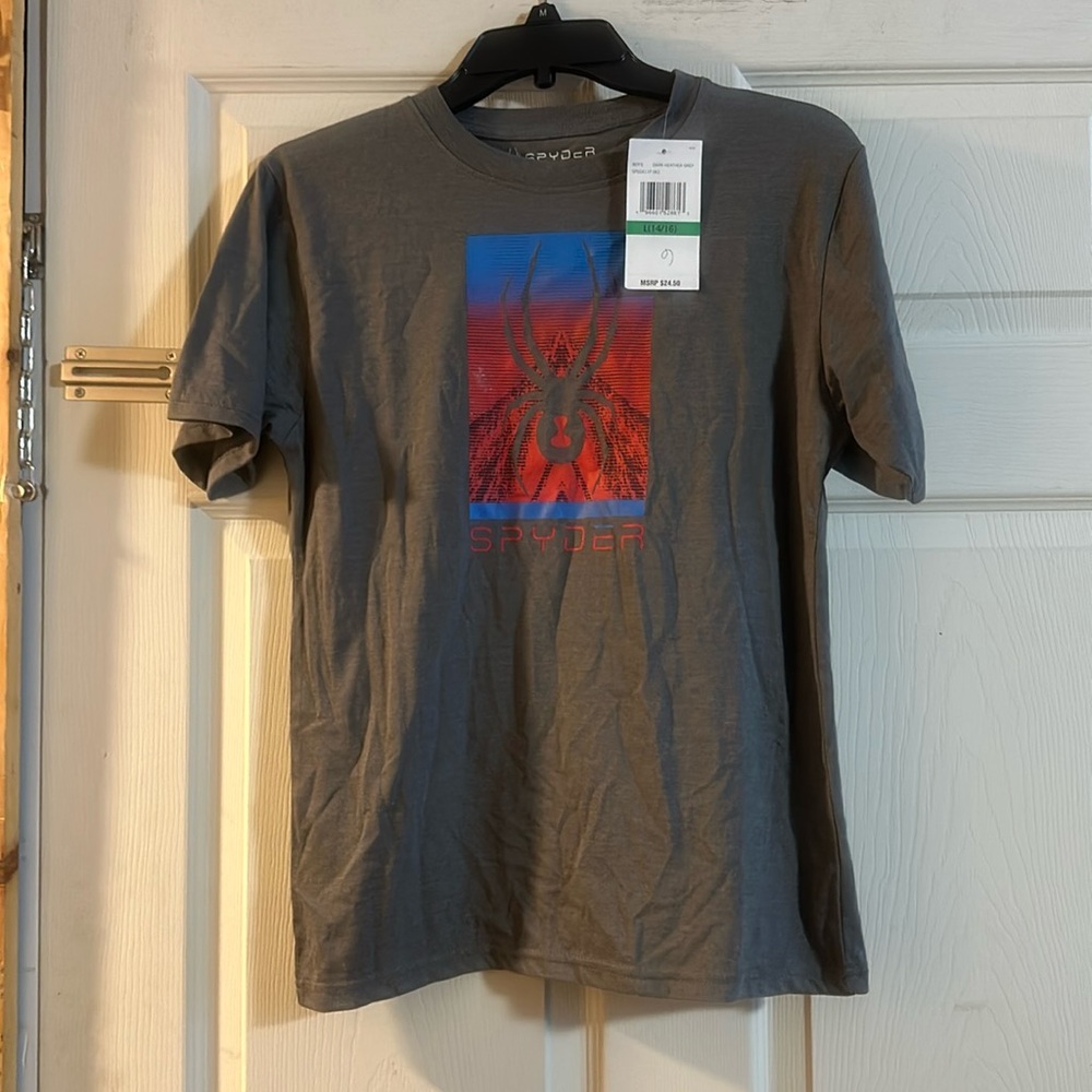 SPYDER BOYS GRAPHIC TEE: GRAY: NEW WITH TAGS: SIZE L (14/16)
